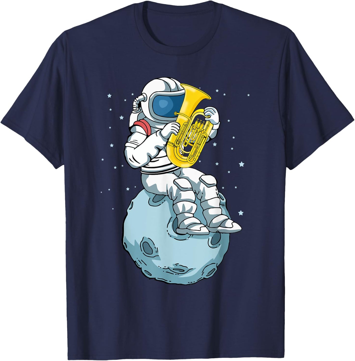 Astronaut Tuba Player Music Lover Kids Big Band Tuba T-Shirt - T-Shirt | Navy