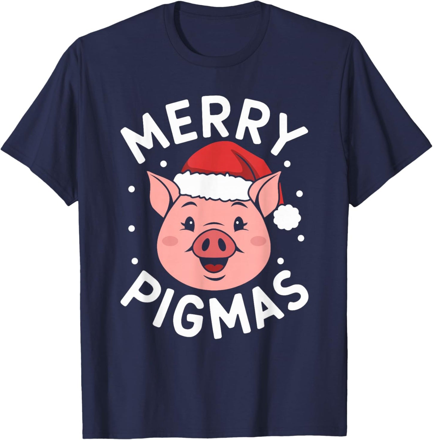 Merry Pigmas Funny Pig Christmas Santa Pig Xmas Farmer T-Shirt - T-Shirt | Navy