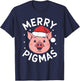 Merry Pigmas Funny Pig Christmas Santa Pig Xmas Farmer T-Shirt - T-Shirt | Navy