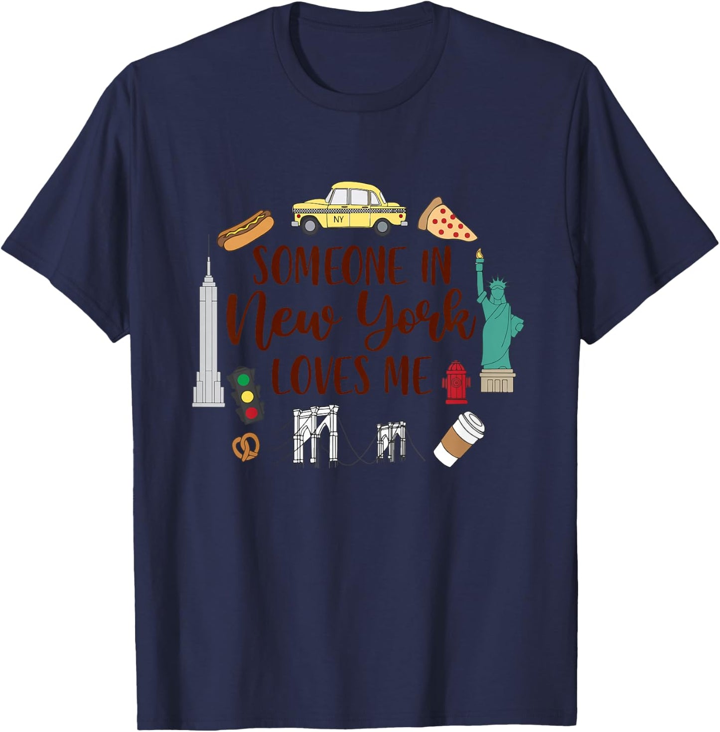 Kids New York Baby New York Travel Someone In New York Loves Me T-Shirt - T-Shirt | Navy