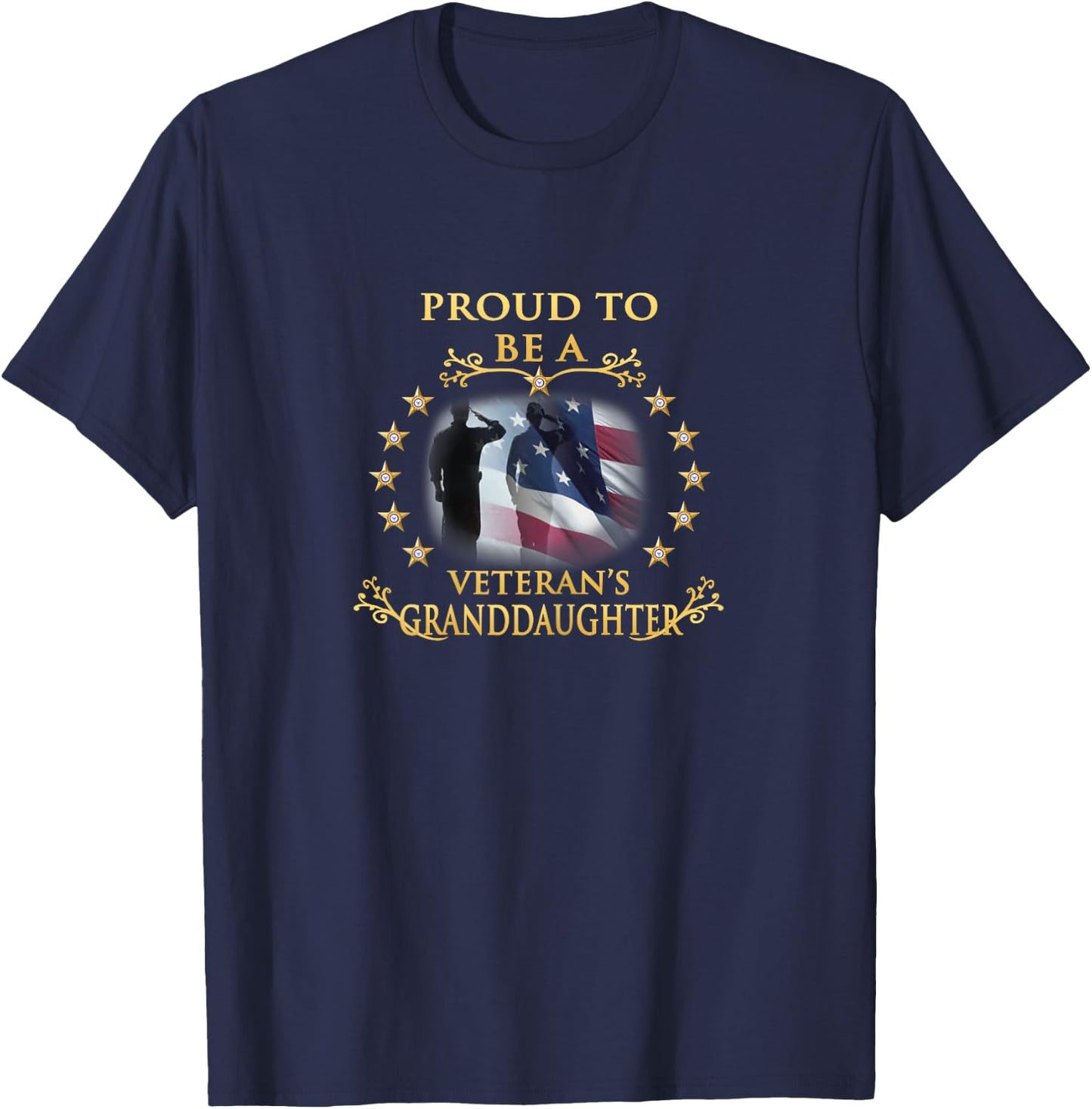 Thank You Veterans Proud Veteran Granddaughter T-Shirt - T-Shirt | Navy