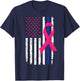American Police Flag Cool Breast Cancer Awareness Gift Kids Men T-Shirt - T-Shirt | Navy