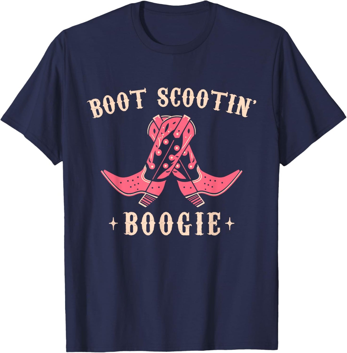 Boot Scootin’ Boogie Retro Vintage Western Cowboys T-Shirt - T-Shirt | Navy