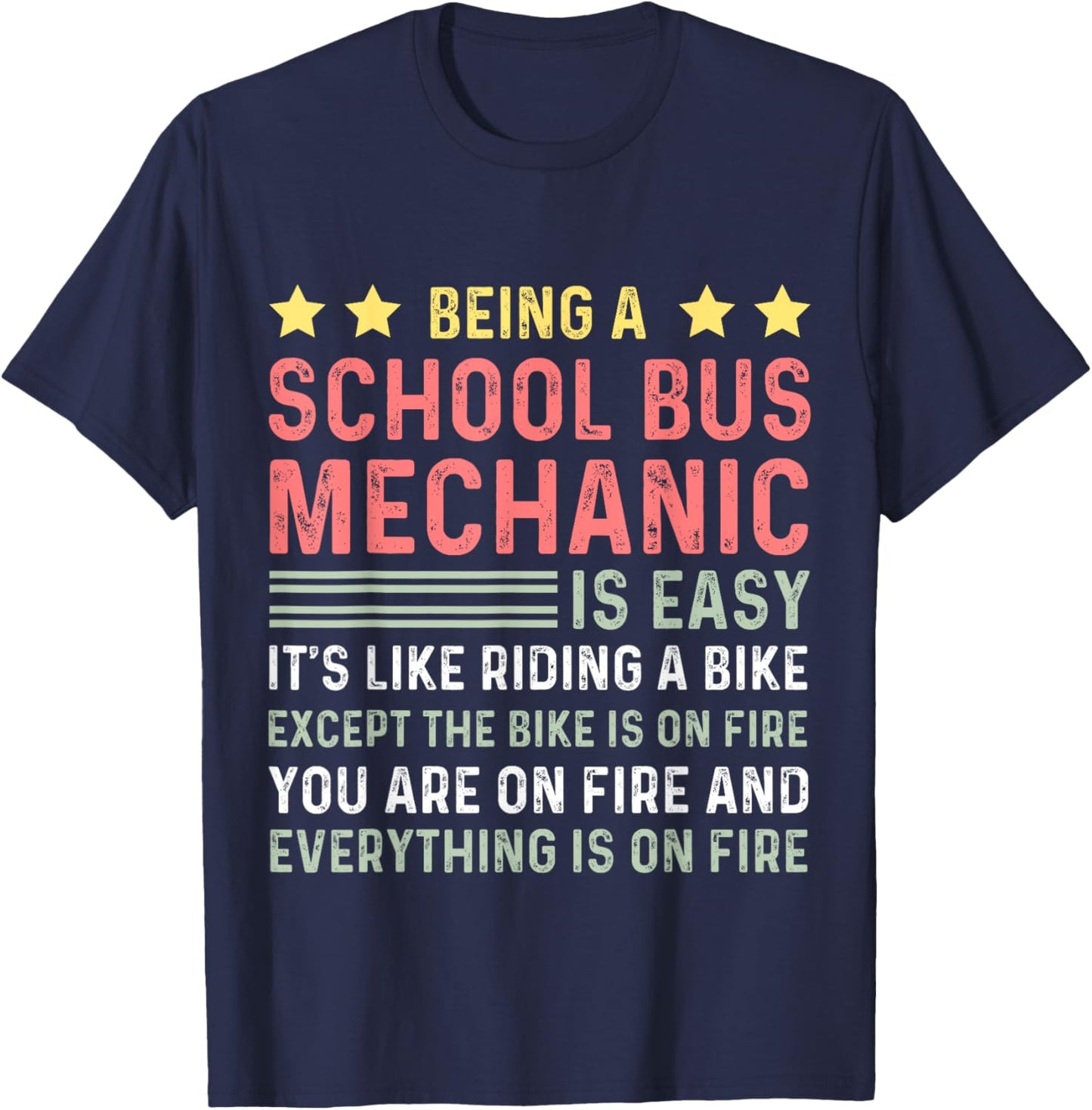 School Bus Mechanic T-Shirt - T-Shirt | Navy