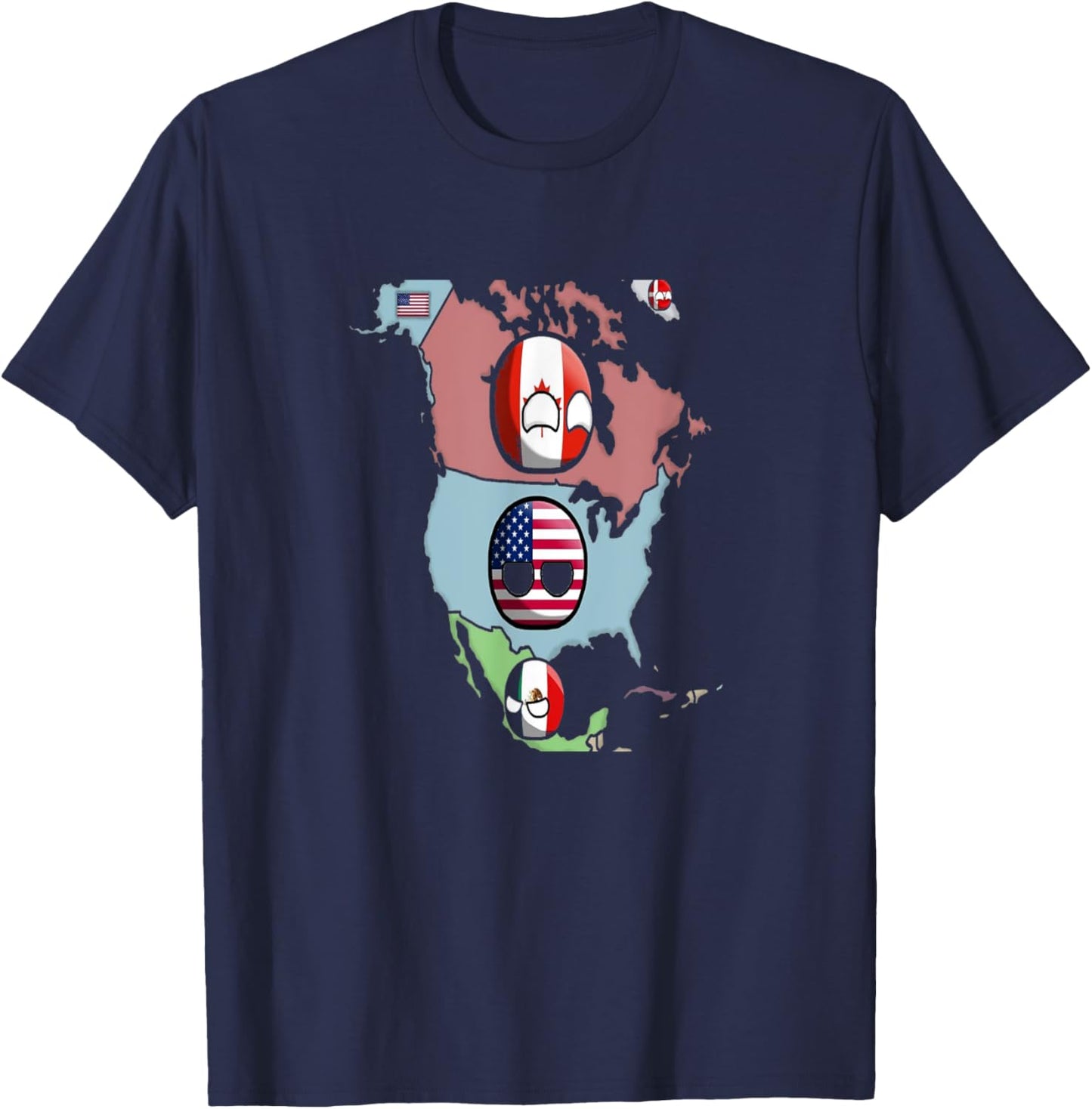 Countryballs north america countries T-Shirt - T-Shirt | Navy