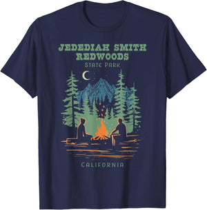 Jedediah Smith Redwoods State Park California Retro Vintage T-Shirt - T-Shirt | Navy