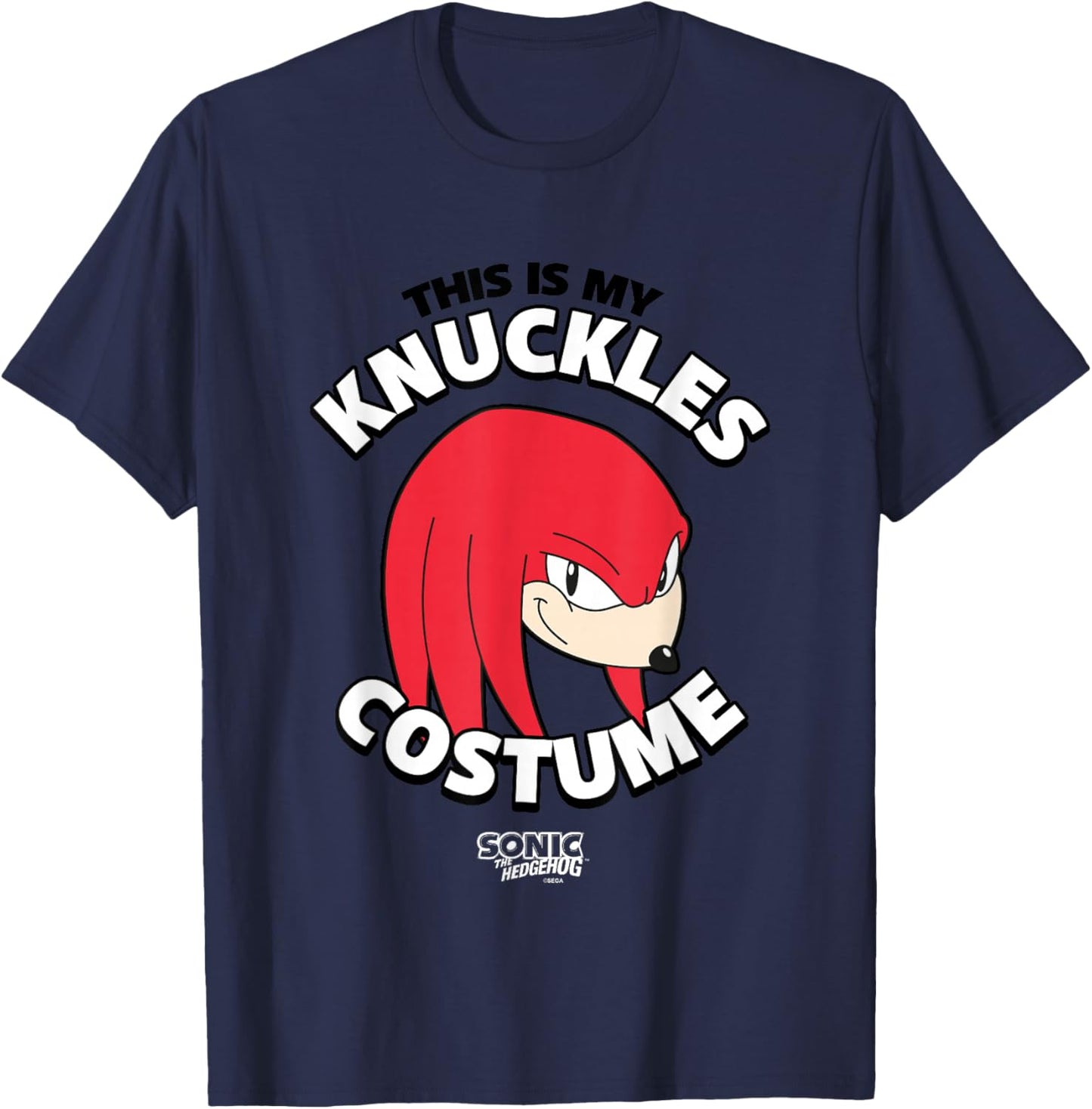 Sonic The Hedgehog Halloween Retro Knuckles Costume T-Shirt - T-Shirt | Navy