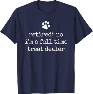 Retired Dog Lover Funny Vintage Retired Dog Dad Retirement T-Shirt - T-Shirt | Navy
