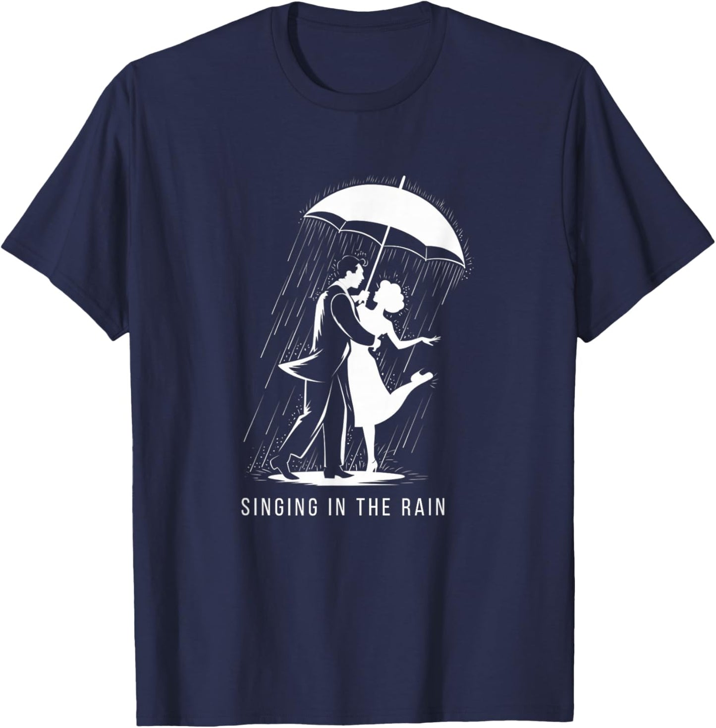 Singing in the Rain Retro Musical Theatre Tap Dance Broadway T-Shirt - T-Shirt | Navy