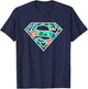 DC Comics Superman Classic Logo Tropical Flowers Pattern T-Shirt - T-Shirt | Navy