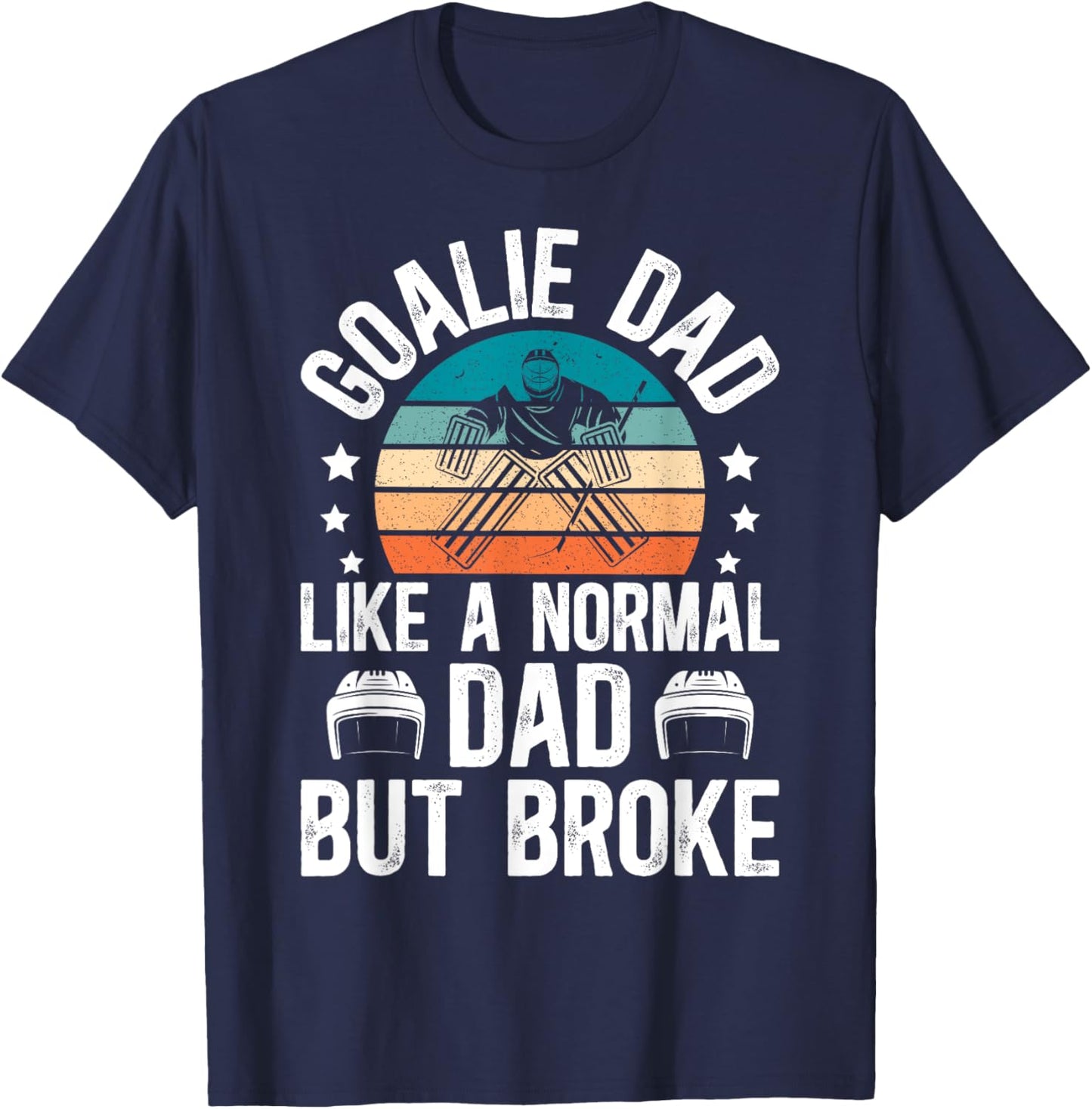 Funny Hockey Keeper Dad Of A Hockey Goalie Father - Black - Men's - Small - - - Father's Day T-Shirt - T-Shirt | Navy