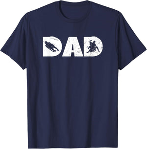 Vintage Luge Dad Luge Racing Winter Sport Family Fathers Day T-Shirt - T-Shirt | Navy