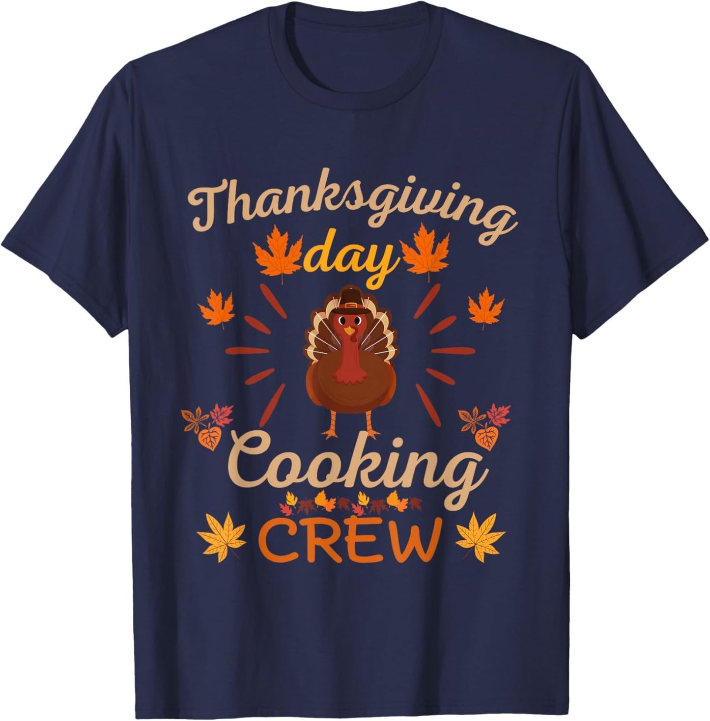 Thanksgiving Day Cooking Crew Funny T-Shirt - T-Shirt | Navy