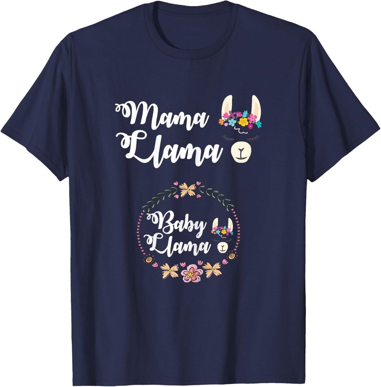 Mama Llama New Mom Baby Mommy Pregnancy Announcement T-Shirt - T-Shirt | Navy