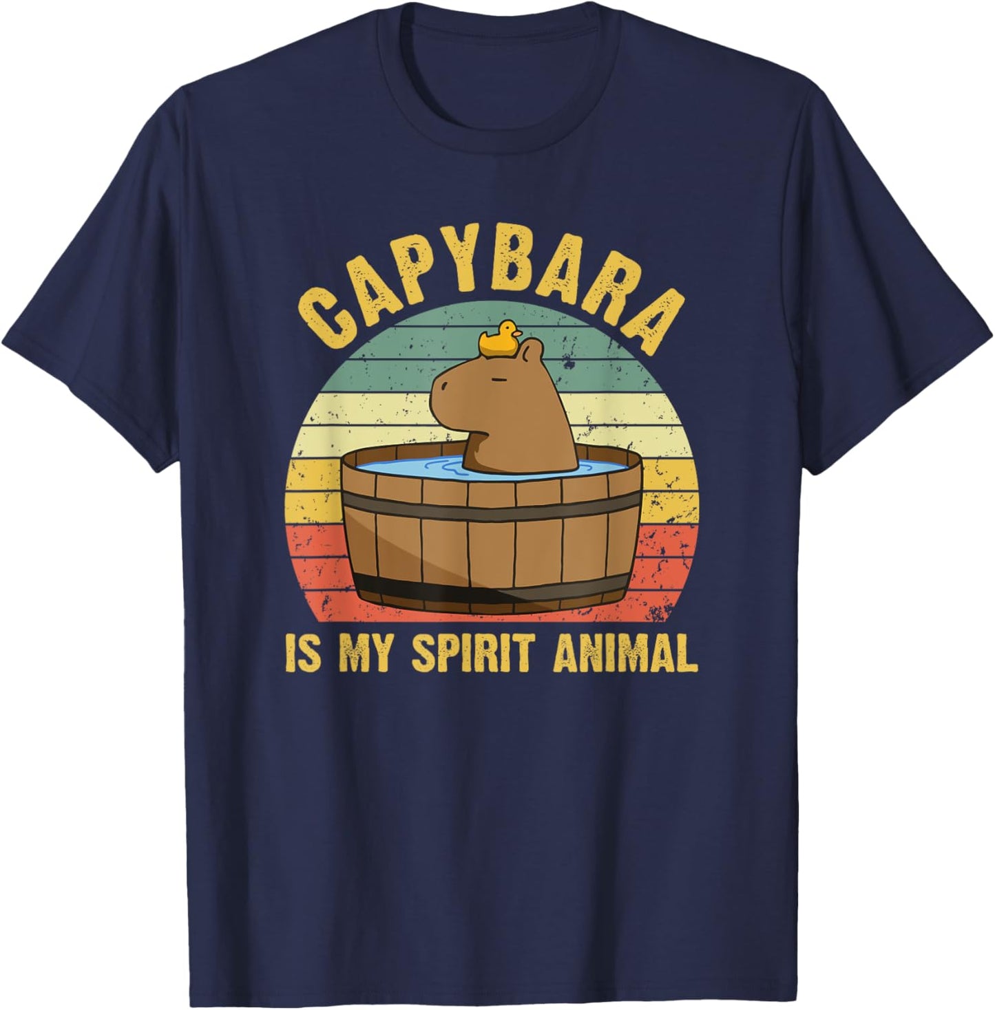 Stuffed Capybara Capy Bara Capibara Stuff Cappy Barra T-Shirt - T-Shirt | Navy