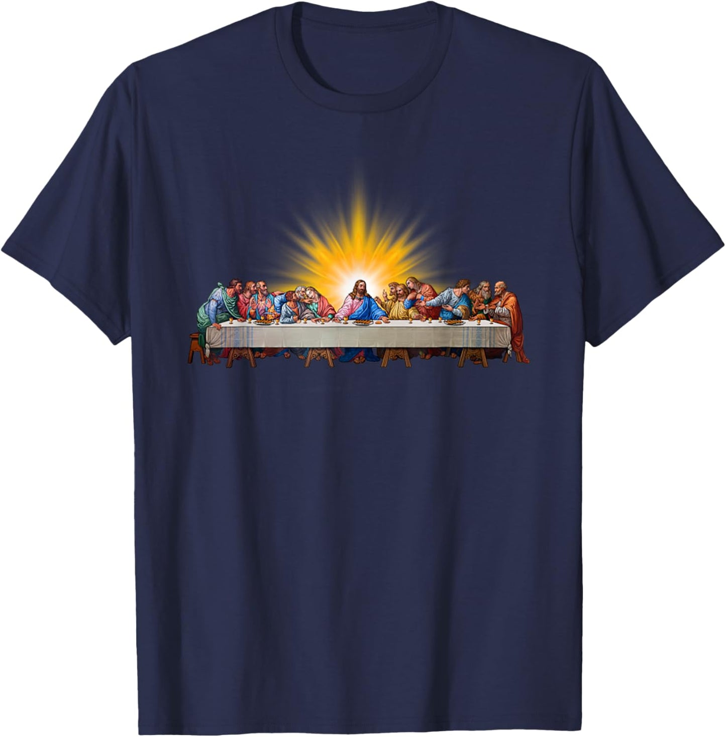 Last Supper Jesus Christ Leonardo Da Vinci Painting T-Shirt - T-Shirt | Navy