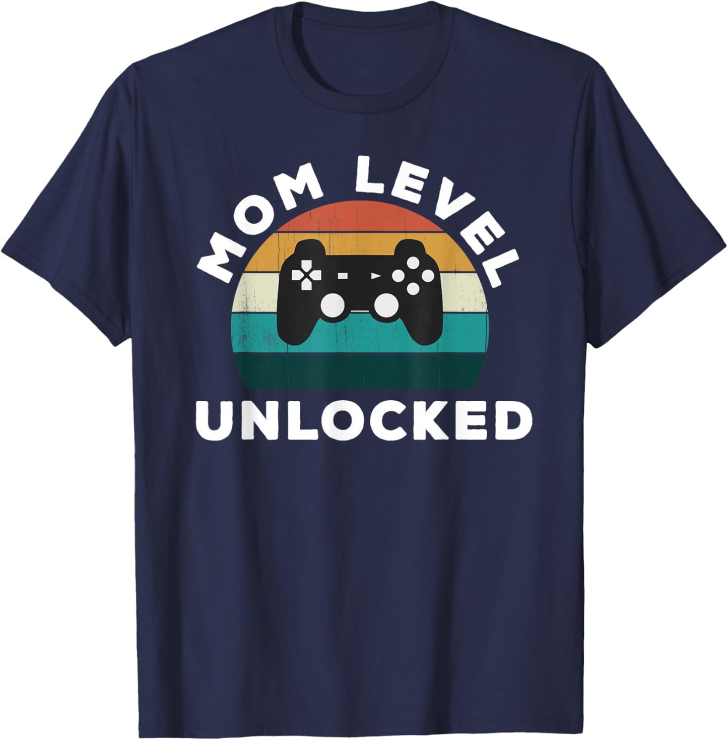 Mom Level Unlocked: Game Lover / Gamer New Baby Mother Mamma T-Shirt - T-Shirt | Navy