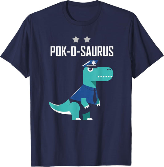 Polizei Dinosaurier Beförderung Polizeioberkommissar T-Shirt - T-Shirt | Navy