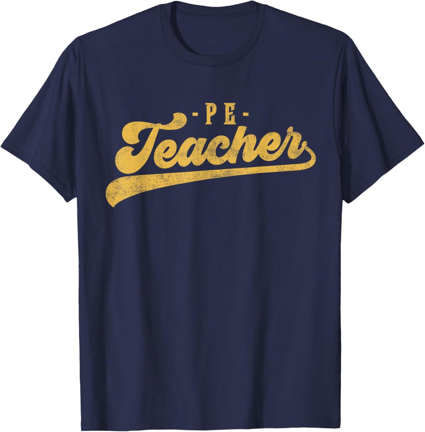 PE Teacher Cute Vintage Graphic Physical Education Teacher T-Shirt - T-Shirt | Navy