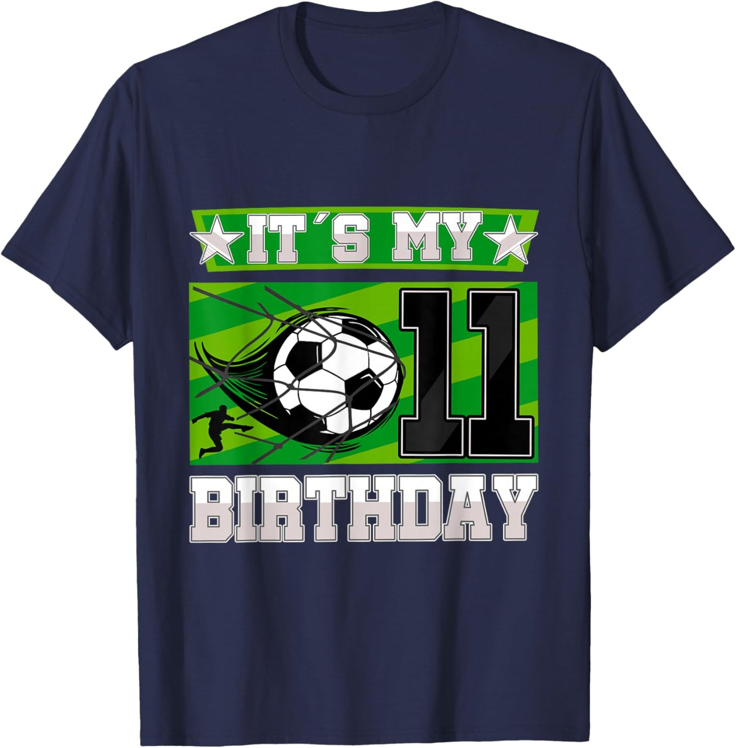 Soccer Birthday Party - 11th Birthday Boy 11 Years Old T-Shirt - T-Shirt | Navy