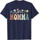 Momma Gifts Women Wildflower Floral Design Momma T-Shirt - T-Shirt | Navy