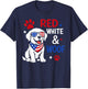 Red White And Woof 4th Of July American Flag Girls Kids T-Shirt - T-Shirt | Navy