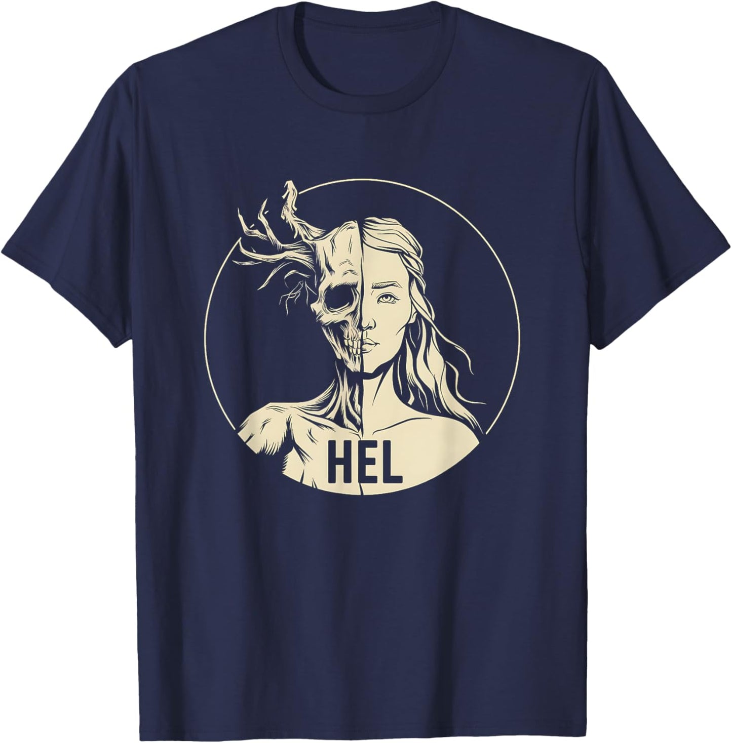 Hel Viking Goddess of the Underworld Hel T-Shirt - T-Shirt | Navy