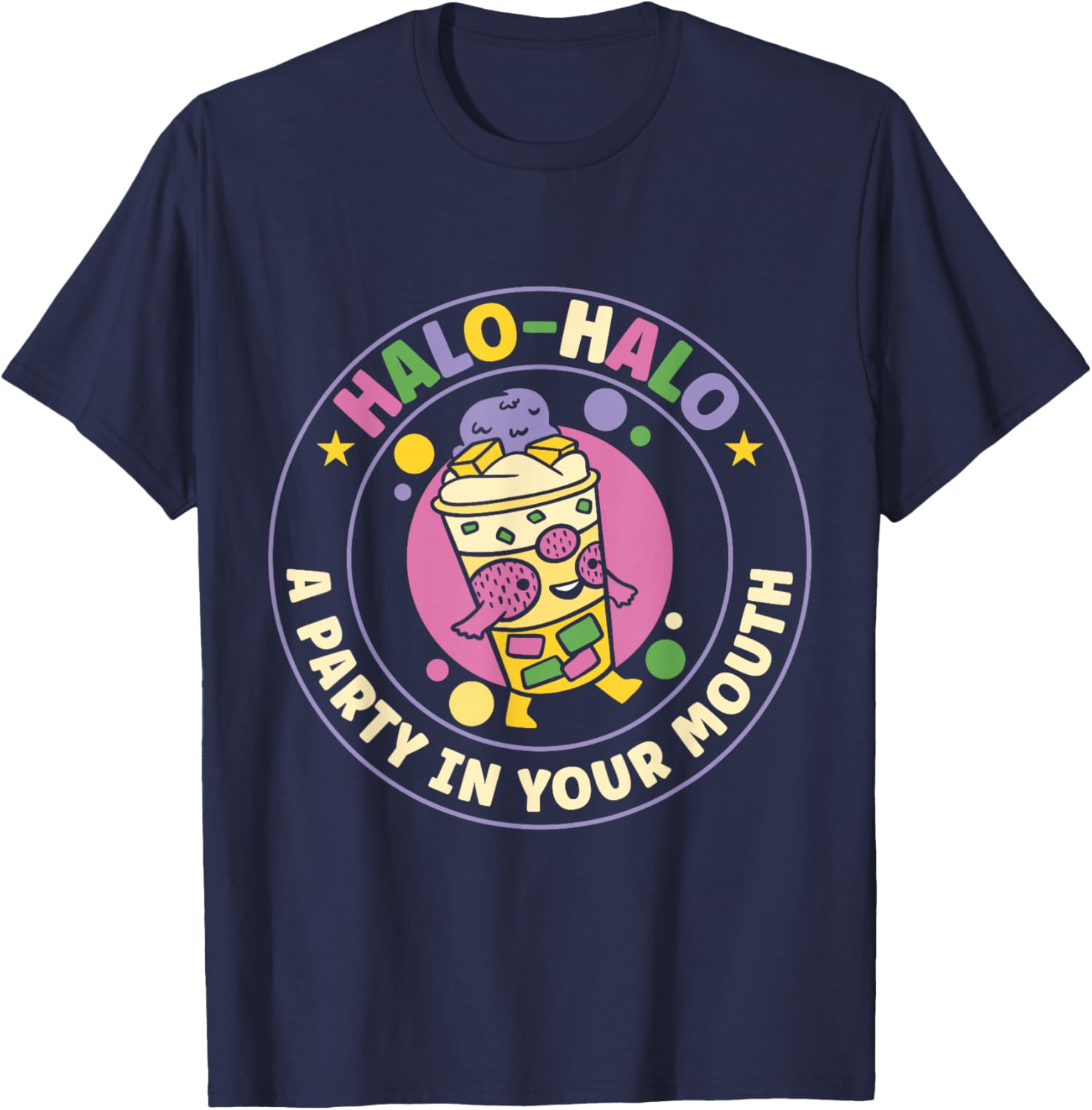 Halo-halo A Party In Your Mouth Funny Filipino Food Lover T-Shirt - T-Shirt | Navy
