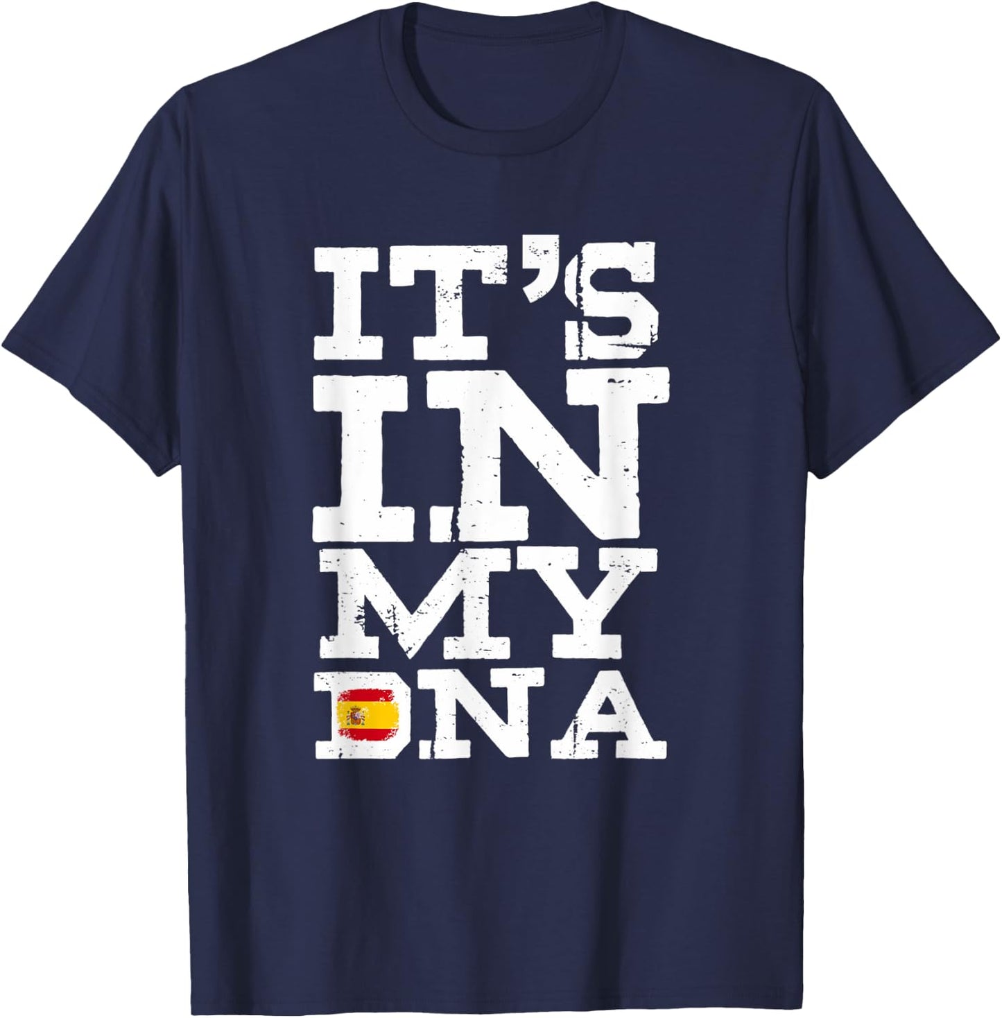 It's In My DNA Spain Spanish Flag Men Women Kids T-Shirt - T-Shirt | Navy