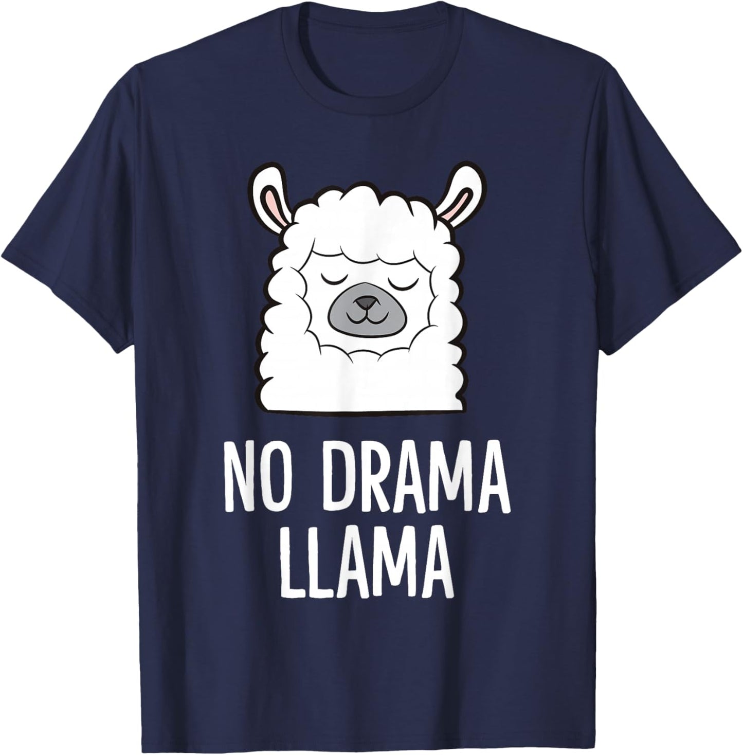 Cute No Drama Llama T-Shirt - T-Shirt | Navy