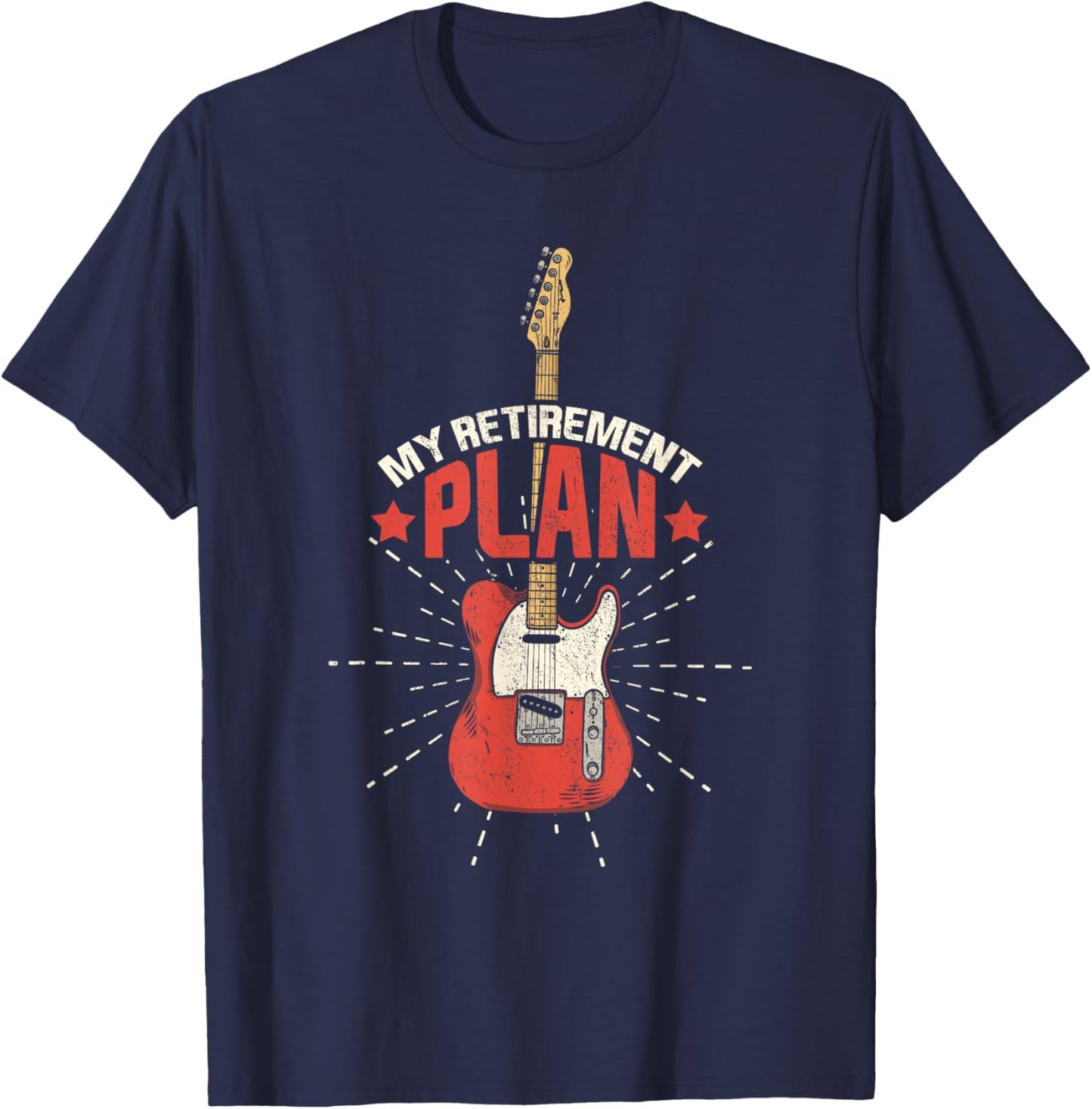 My Retirement Plan Electric Guitar Music Teacher Retirement T-Shirt - T-Shirt | Navy