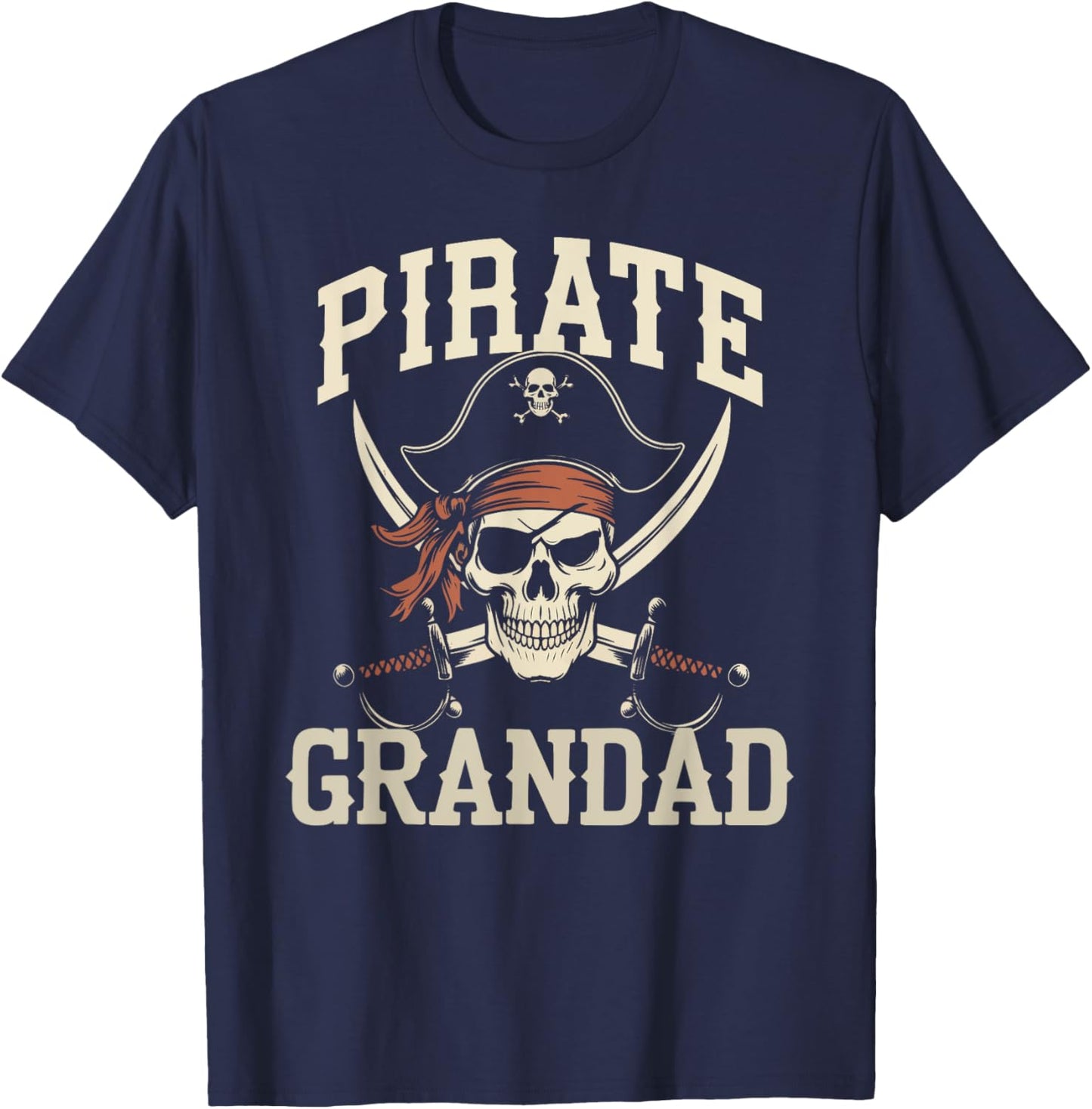 Pirate Grandad Funny Captain Halloween Costume Grandpa T-Shirt - T-Shirt | Navy