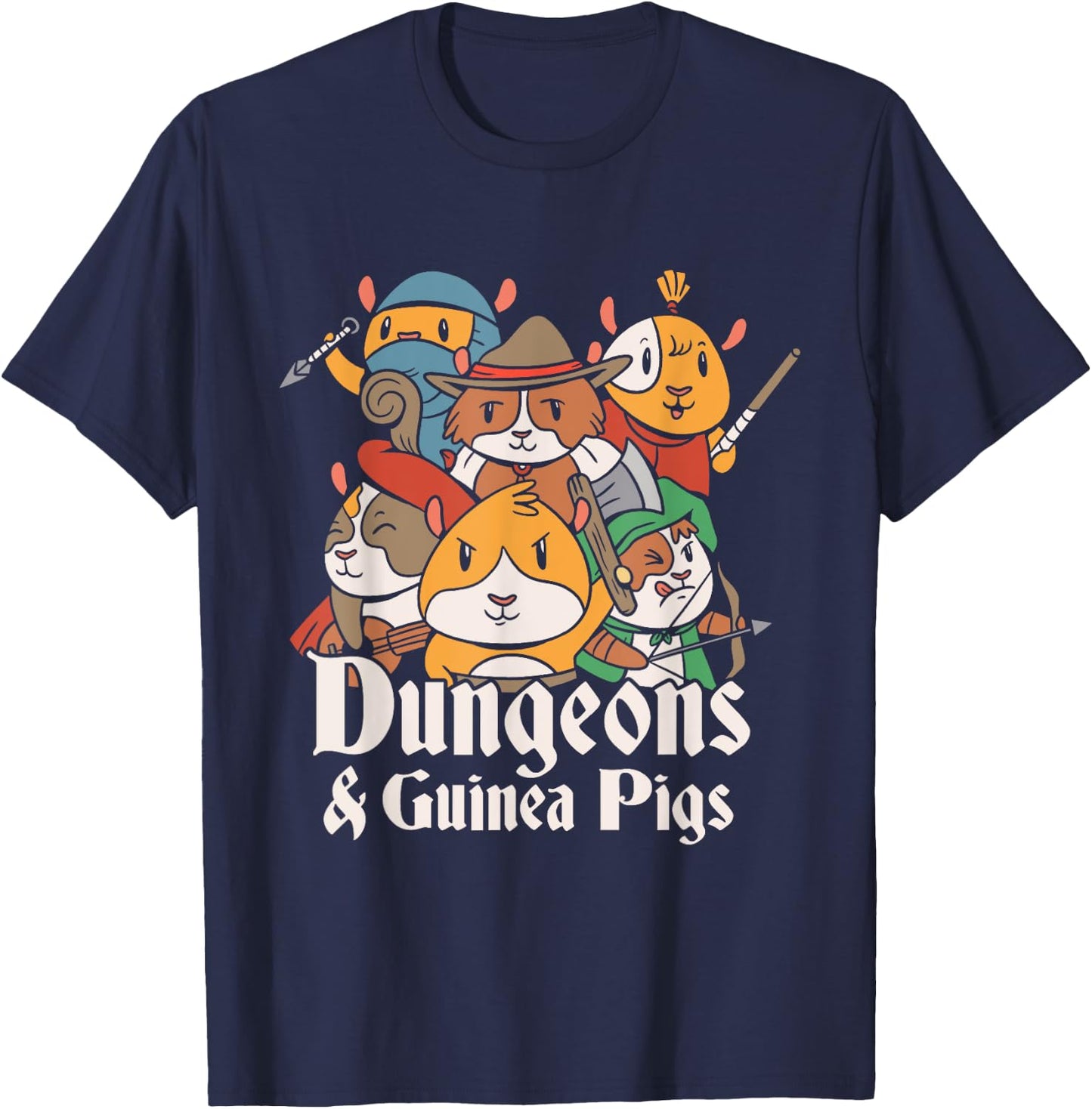 Dungeons and Guinea Pigs Parody T-Shirt - T-Shirt | Navy