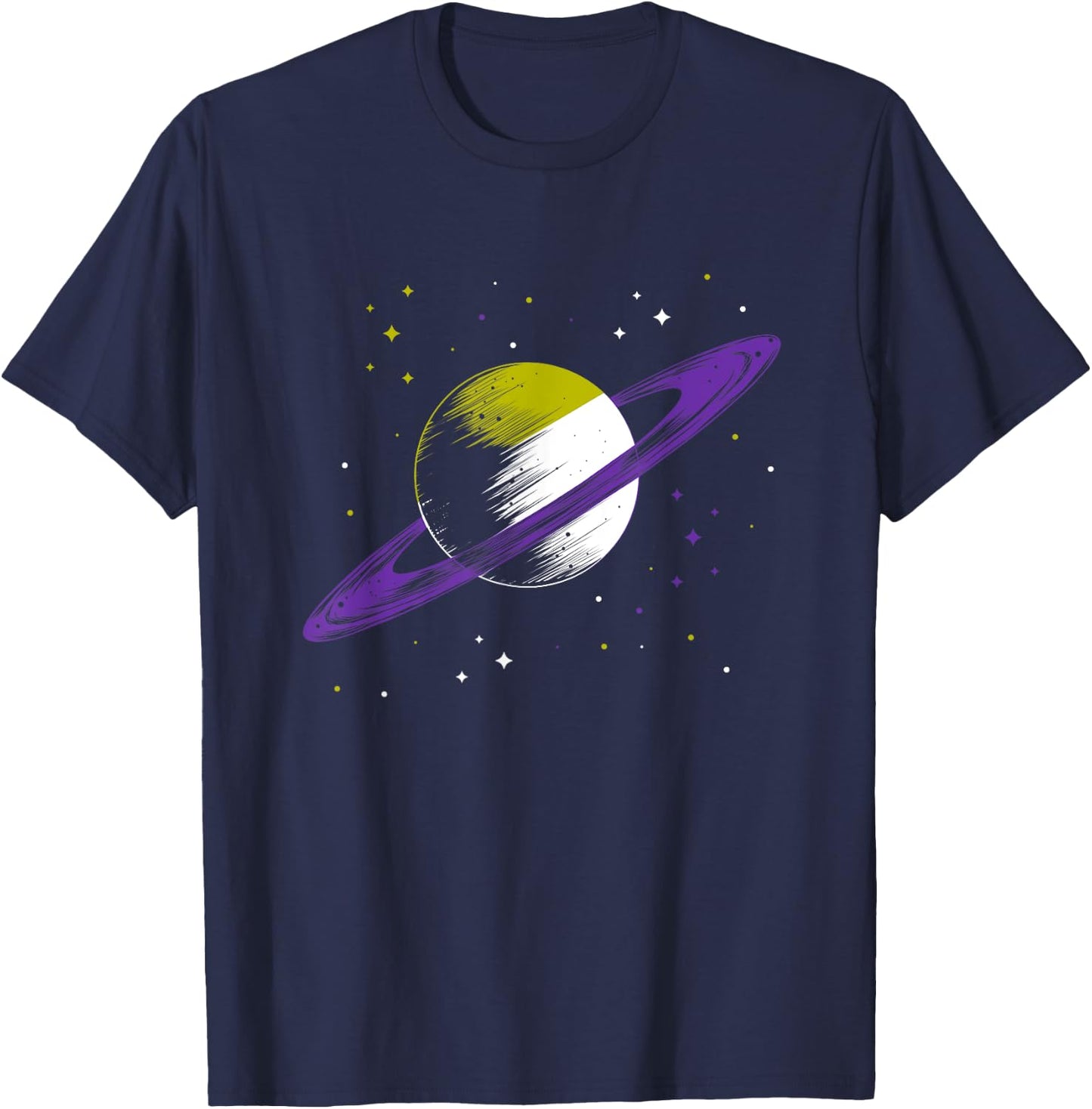 Saturn Non Binary T-Shirt - T-Shirt | Navy