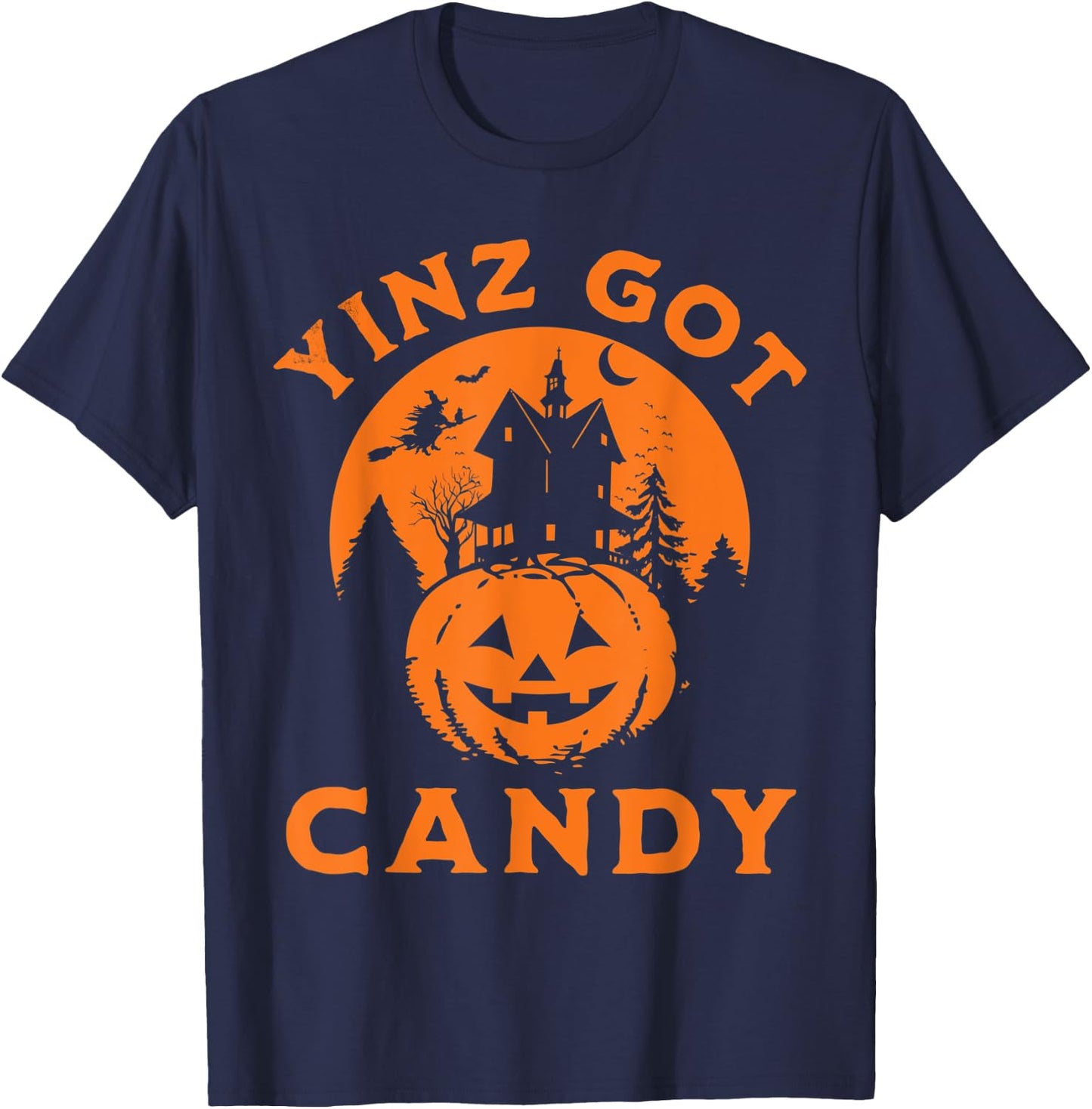 Pittsburgh Halloween Funny Yinz Got Candy Trick Or Treat T-Shirt - T-Shirt | Navy