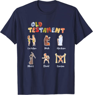 Christian Old Testament Verse Shirt Bible Characters T-Shirt - T-Shirt | Navy