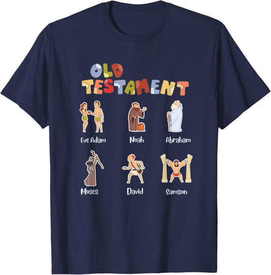 Christian Old Testament Verse Shirt Bible Characters T-Shirt - T-Shirt | Navy