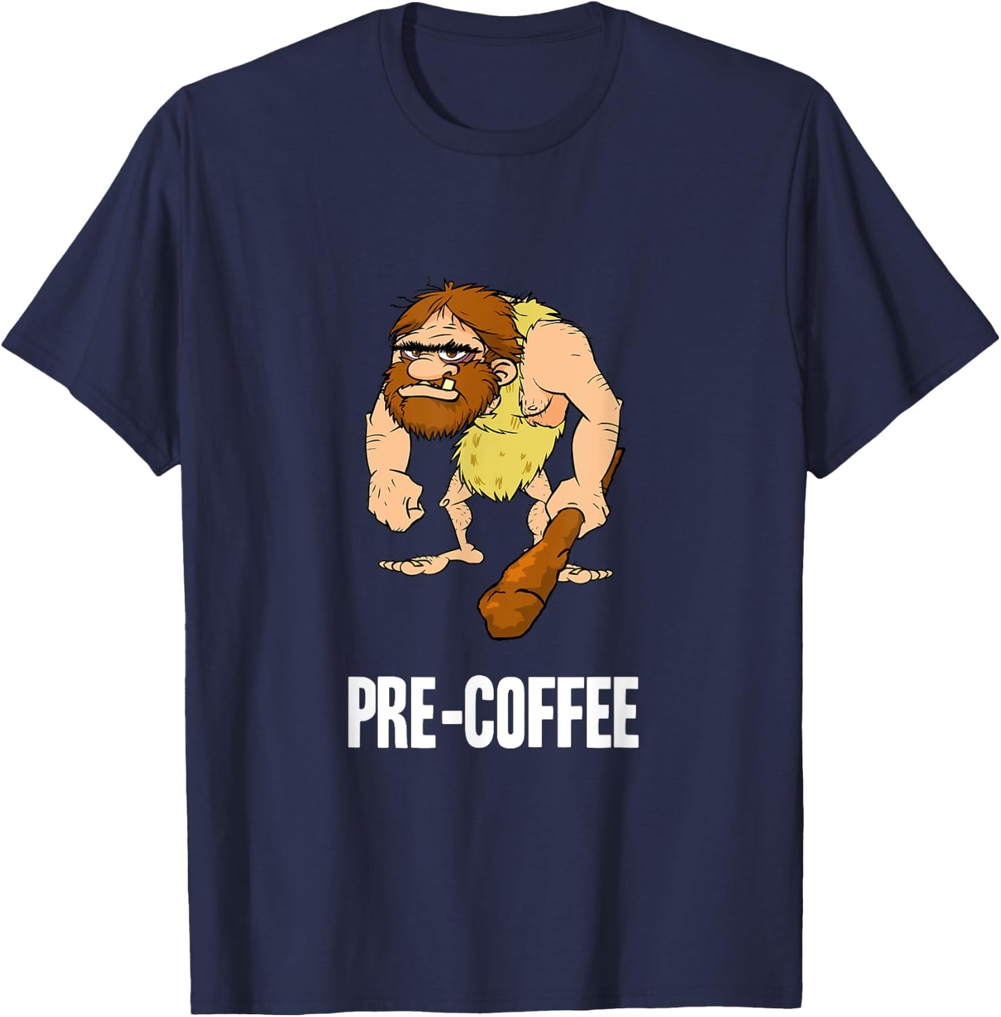 Neanderthal Caveman Coffee T-Shirt - T-Shirt | Navy