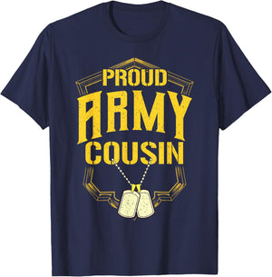 Proud Army Cousin Shirt Military Pride T Shirt T-Shirt - T-Shirt | Navy