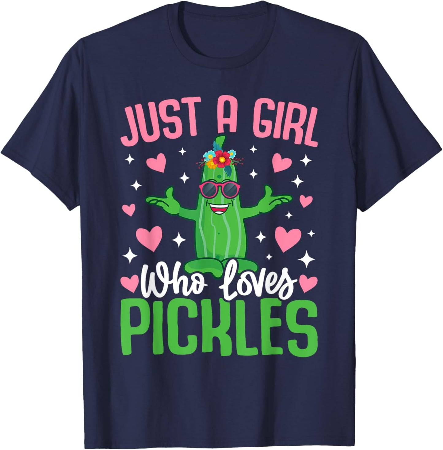 Just A Girl Who Loves Pickles T-Shirt - T-Shirt | Navy