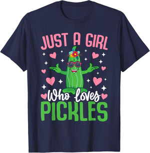 Just A Girl Who Loves Pickles T-Shirt - T-Shirt | Navy