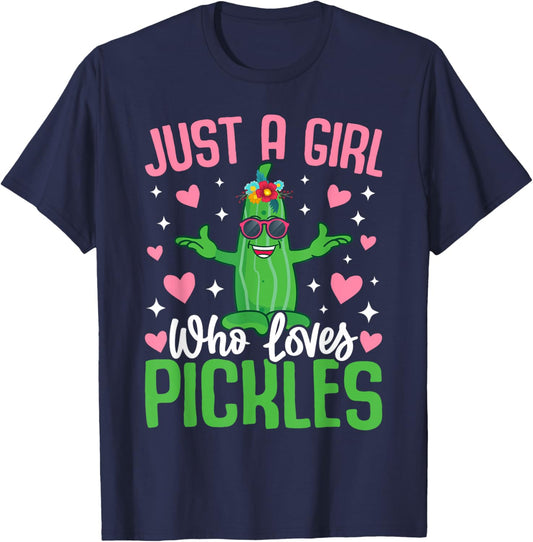 Just A Girl Who Loves Pickles T-Shirt - T-Shirt | Navy