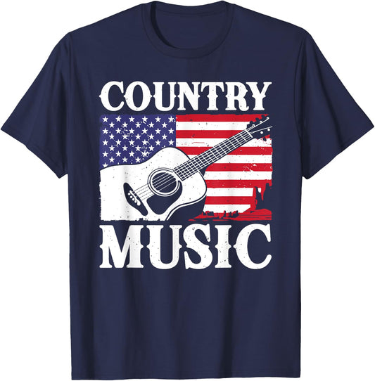 Cool Country Music Art Women Classic Country Music T-Shirt - T-Shirt | Navy