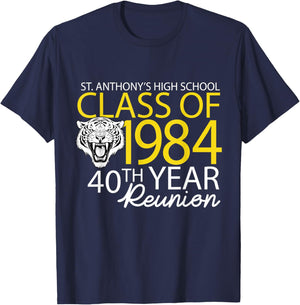 St. Anthony's High School Class of 1984, 40th Year Reunion T-Shirt - T-Shirt | Navy