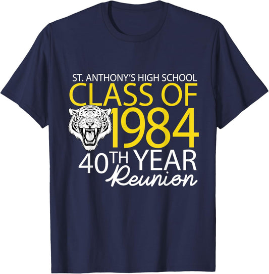 St. Anthony's High School Class of 1984, 40th Year Reunion T-Shirt - T-Shirt | Navy