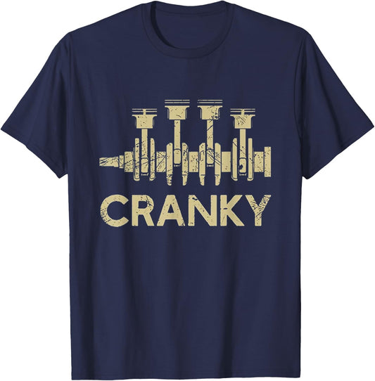 Cranky Car Engine: Just Another Day in the Garage T-Shirt - T-Shirt | Navy