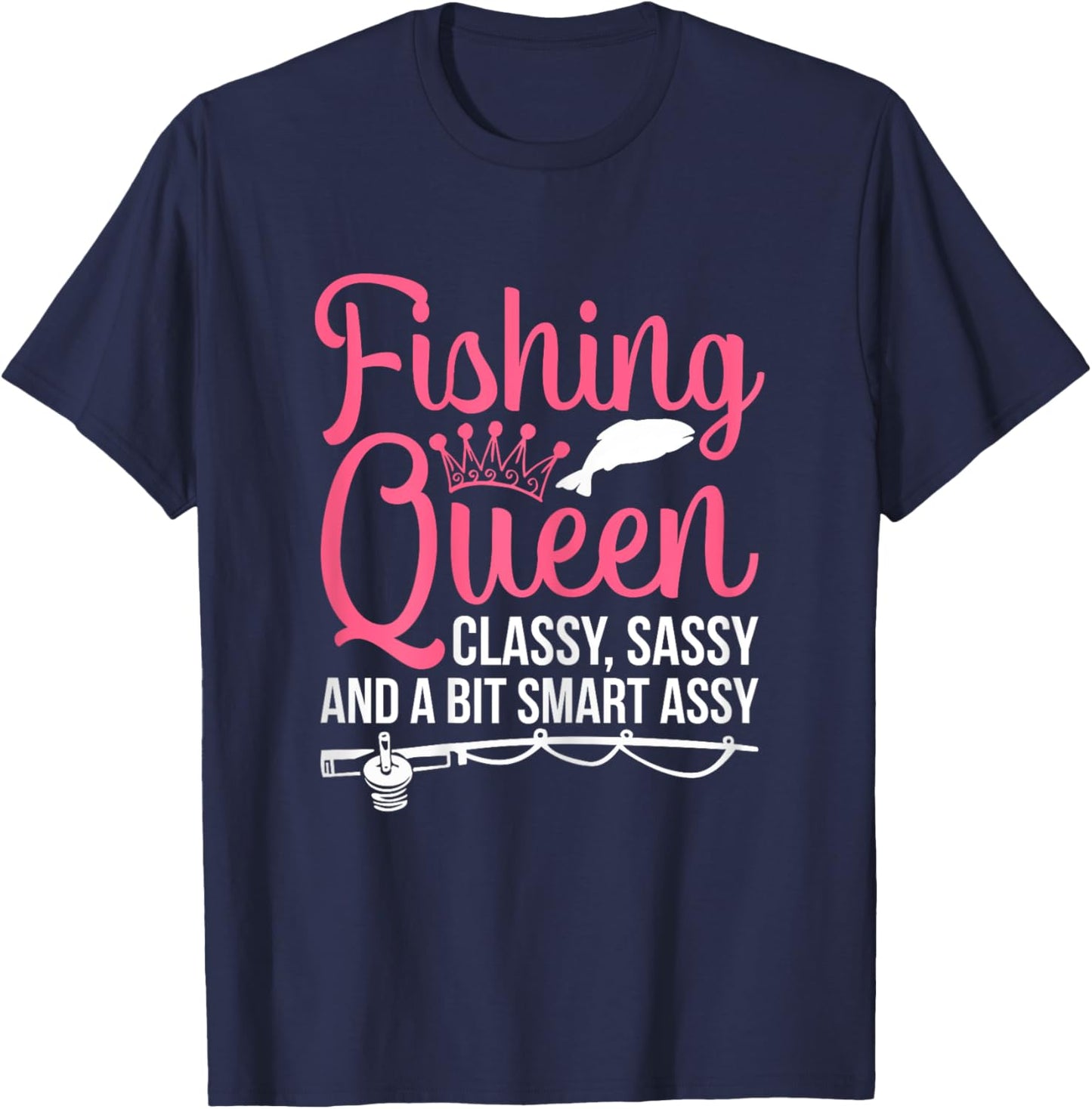 Women Fishing for Girls Fish Bass Fishing T-Shirt - T-Shirt | Navy