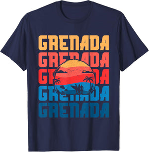 Grenada Vacation Grenadian Surfing Souvenir Retro T-Shirt - T-Shirt | Navy