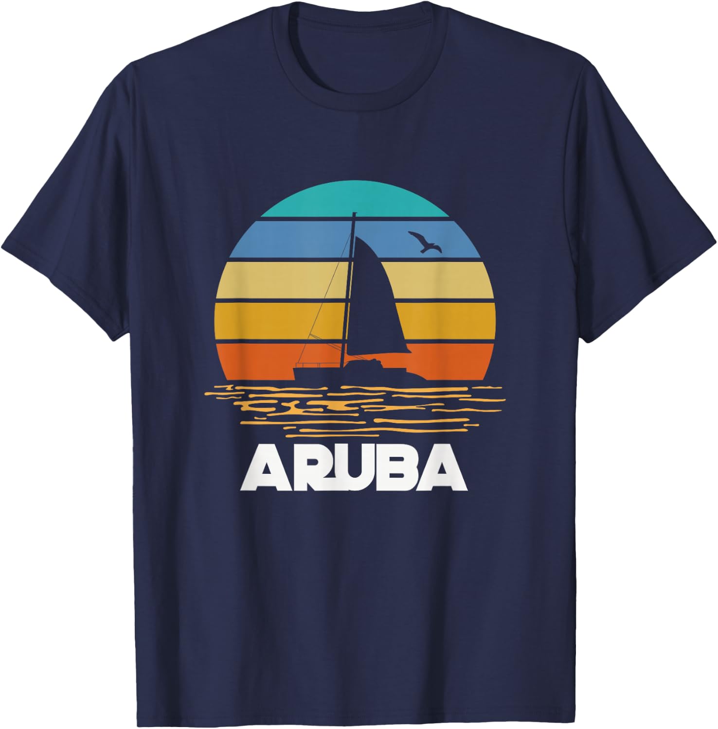 Aruban Tropical Island Aruba Beach Summer Holiday Travel T-Shirt - T-Shirt | Navy