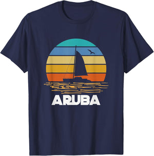Aruban Tropical Island Aruba Beach Summer Holiday Travel T-Shirt - T-Shirt | Navy
